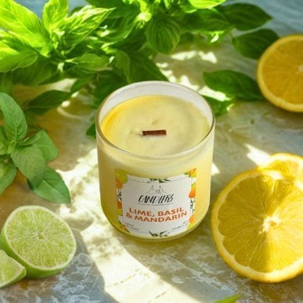 Αρωματικό κερί σόγιας 220γρ με άρωμα Lime, Basil & Mandarin