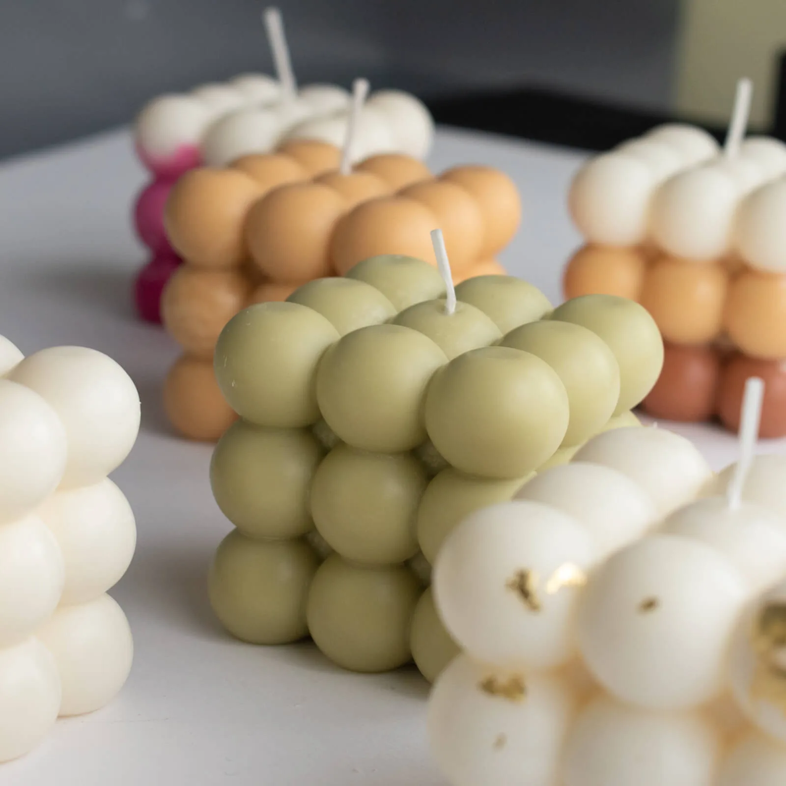 bubble cube διακοσμητικό κερί σόγιας