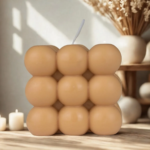 bubble cube διακοσμητικό κερί σόγιας ιβουάρ