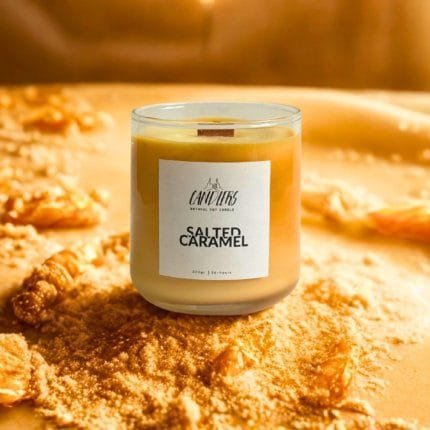Αρωματικό κερί σόγιας 220γρ με άρωμα Salted Caramel