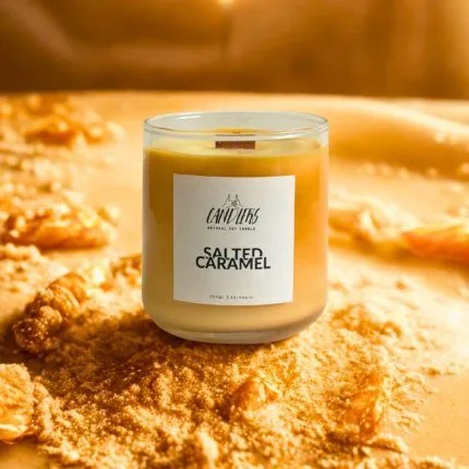 Αρωματικό κερί σόγιας 220γρ με άρωμα Salted Caramel