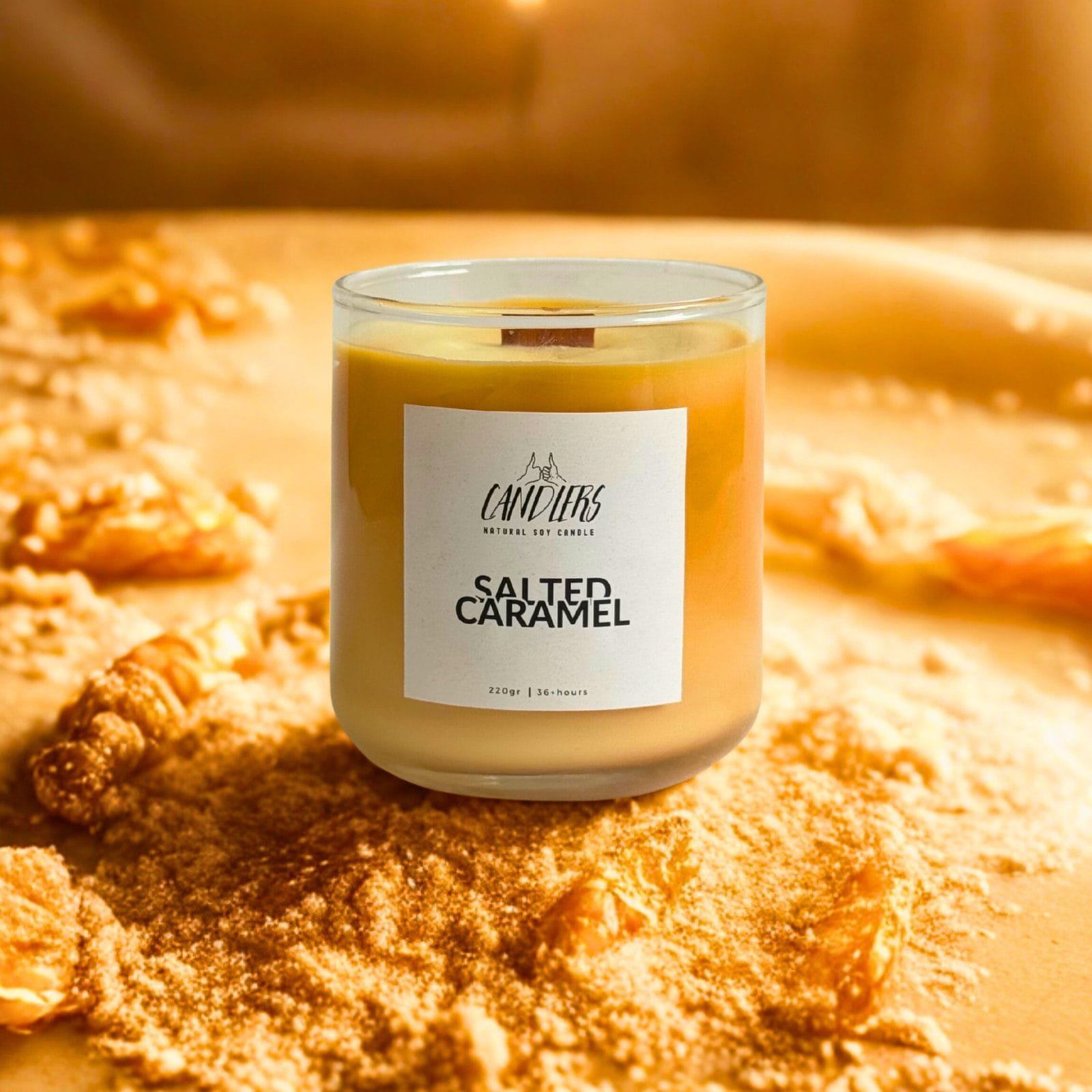 Salted Caramel 220gr Αρωματικό κερί σόγιας 220γρ με άρωμα Salted Caramel
