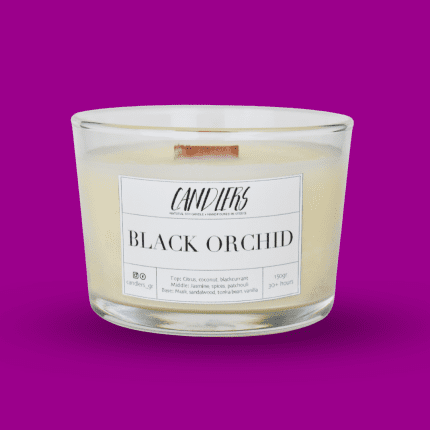 Αρωματικό κερί σόγιας 150γρ με άρωμα black orchid