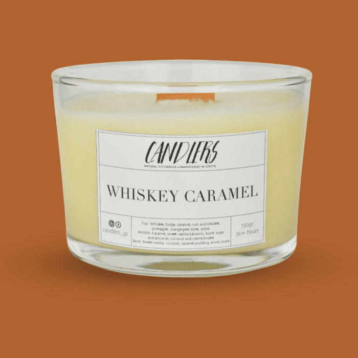 Αρωματικό κερί σόγιας 150γρ με άρωμα whiskey caramel