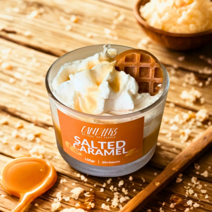 Αρωματικό κερί σόγιας 150γρ με άρωμα Salted Caramel