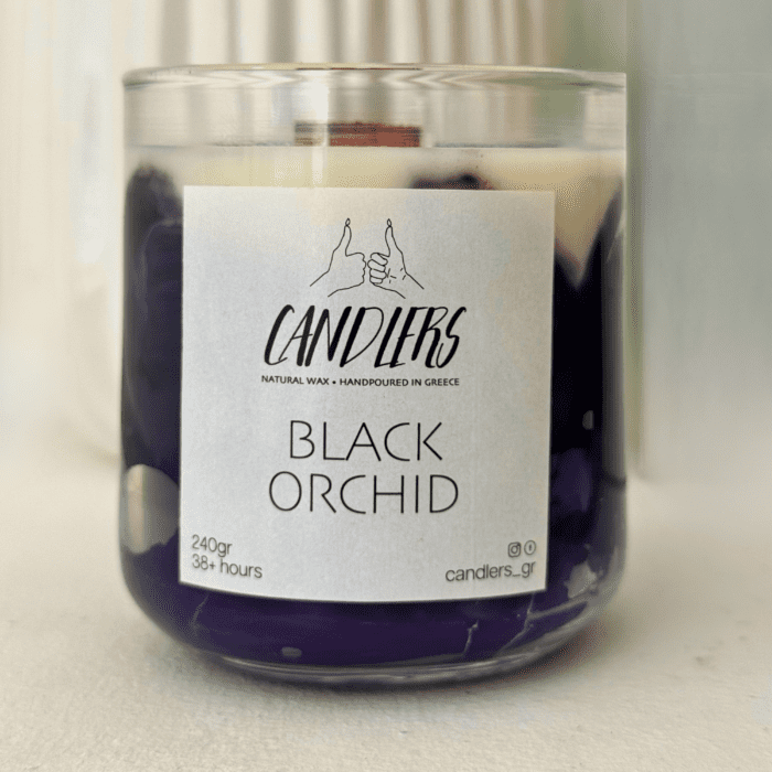 αρωματικό κερί σόγιας με άρωμα Black Orchid 220gr