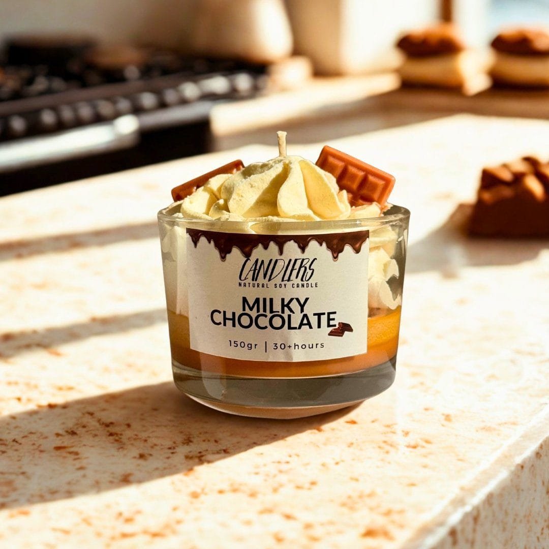 milky chocolate 150gr Αρωματικό κερί σόγιας 150γρ με άρωμα Σοκολάτα Γάλακτος