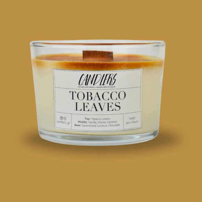 Αρωματικό κερί σόγιας 150γρ με άρωμα Tobacco Leaves