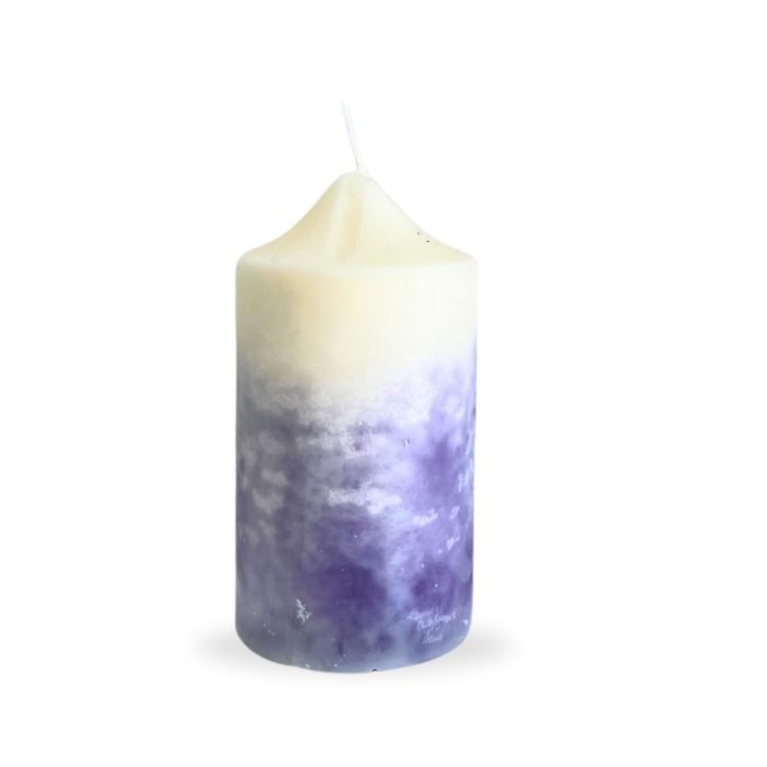 διακοσμητικό κερί σόγιας Κολωνα 10x5cm marble λιλά