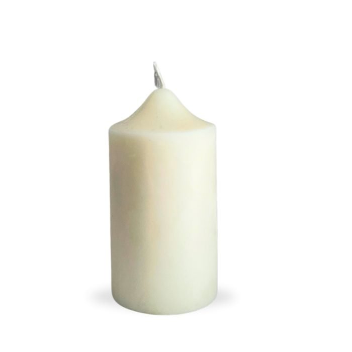 διακοσμητικό κερί σόγιας Κολωνα 10x5cm σε λευκό
