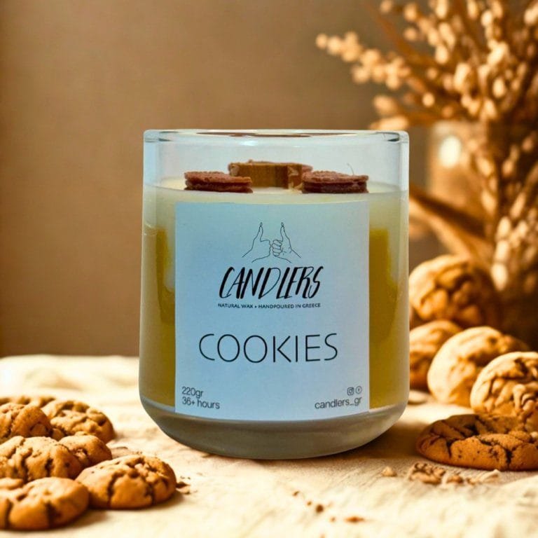 Αρωματικό κερί σόγιας 220γρ με άρωμα Cookies