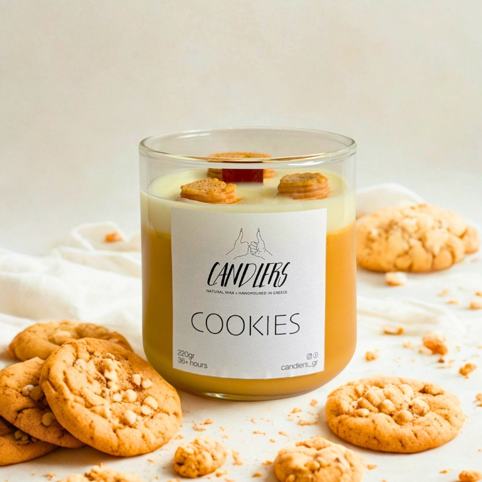 Cookies 220gr Αρωματικό κερί σόγιας 220γρ με άρωμα Cookies