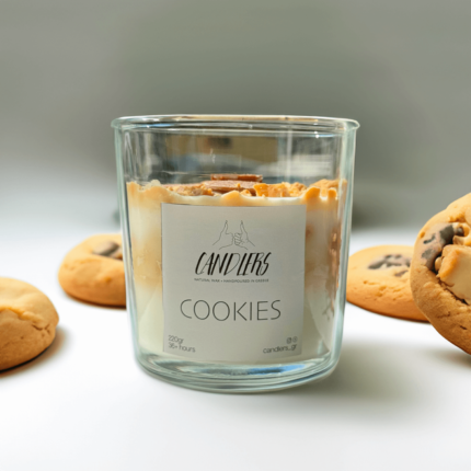 Αρωματικό κερί σόγιας 220γρ με άρωμα Cookies