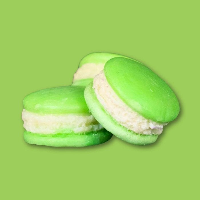 wax melt σε σχήμα macaron με άρωμα Green apple