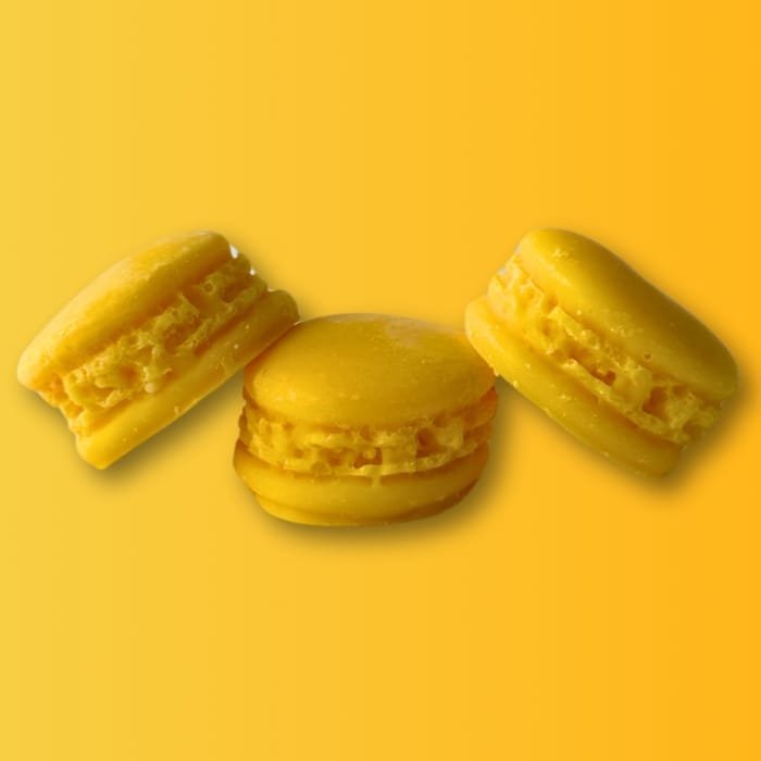 wax melt σε σχήμα macaron με άρωμα Mango & Papaya