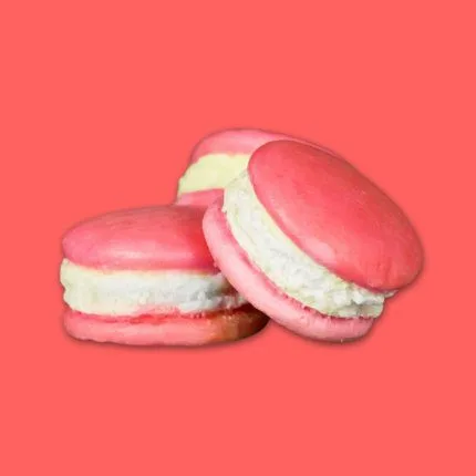 wax melt σε σχήμα macaron με άρωμα καρπούζι