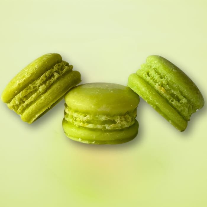 wax melt σε σχήμα macaron με άρωμα Πεπόνι