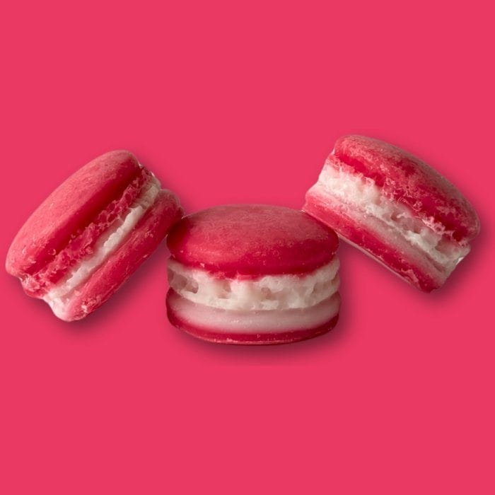wax melt σε σχήμα macaron με άρωμα Φράουλα