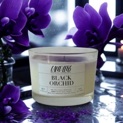 Αρωματικό κερί σόγιας 150γρ με άρωμα black orchid