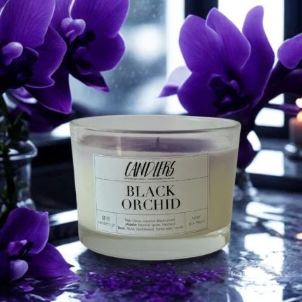 Αρωματικό κερί σόγιας 150γρ με άρωμα black orchid