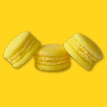 wax melt σε σχήμα macaron με άρωμα lemon sorbet