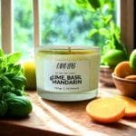 Αρωματικό κερί σόγιας 150γρ με άρωμα lime, basil & mandarin