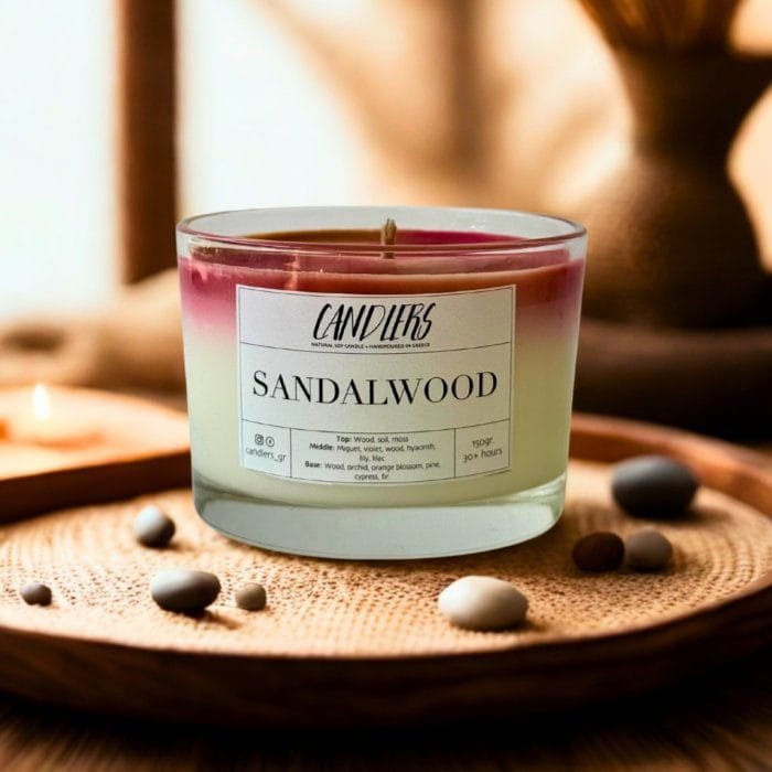 Αρωματικό κερί σόγιας 150γρ με άρωμα sandalwood