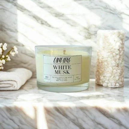 Αρωματικό κερί σόγιας 150γρ με άρωμα White Musk
