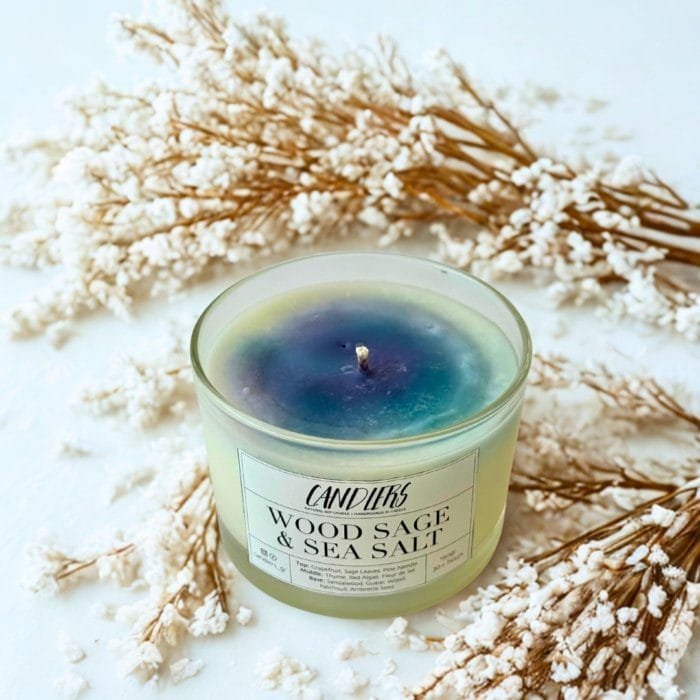 Αρωματικό κερί σόγιας 150γρ με άρωμα wood sage & sea salt
