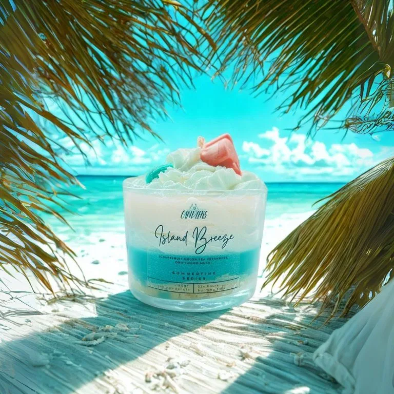 Αρωματικό κερί σόγιας 180gr με άρωμα Island Breeze. Καλοκαιρινή συλλογή