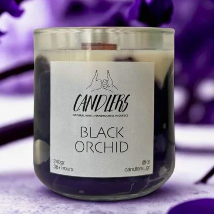 αρωματικό κερί σόγιας με άρωμα Black Orchid 220gr