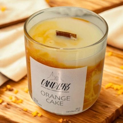 Αρωματικό κερί σόγιας 220γρ με άρωμα Κέικ Πορτοκάλι