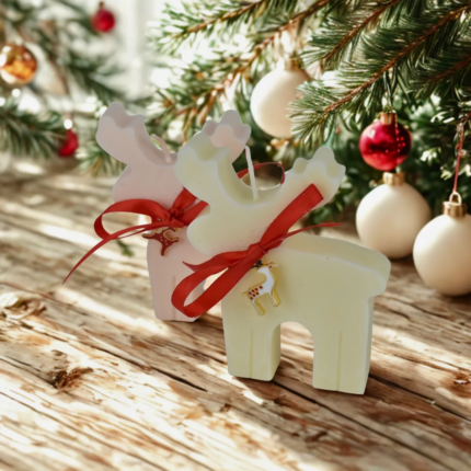 χριστουγεννιάτικος τάρανδος από κερί σόγιας