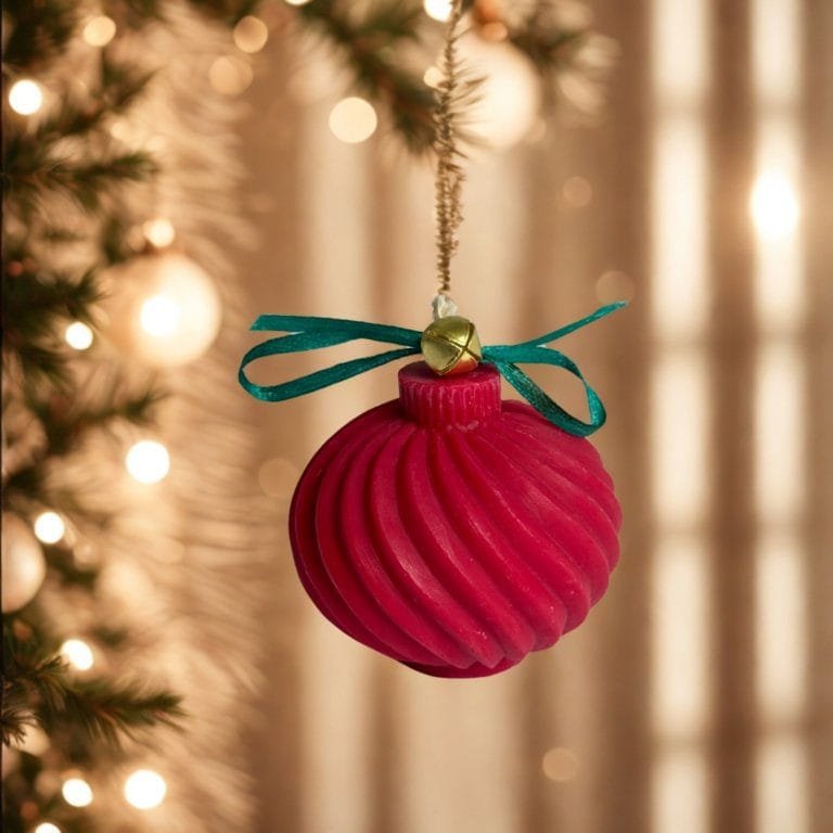 Χριστουγεννιάτικη Μπάλα από φυτικό κερί σόγιας. διακοσμήστε τον χώρο σας με το πιο Χριστουγεννιάτικο σχέδιο