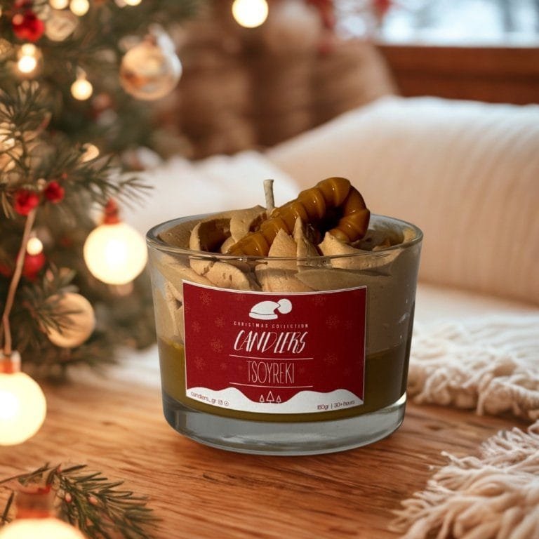 Αρωματικό κερί σόγιας 150γρ με άρωμα Μελομακάρονο