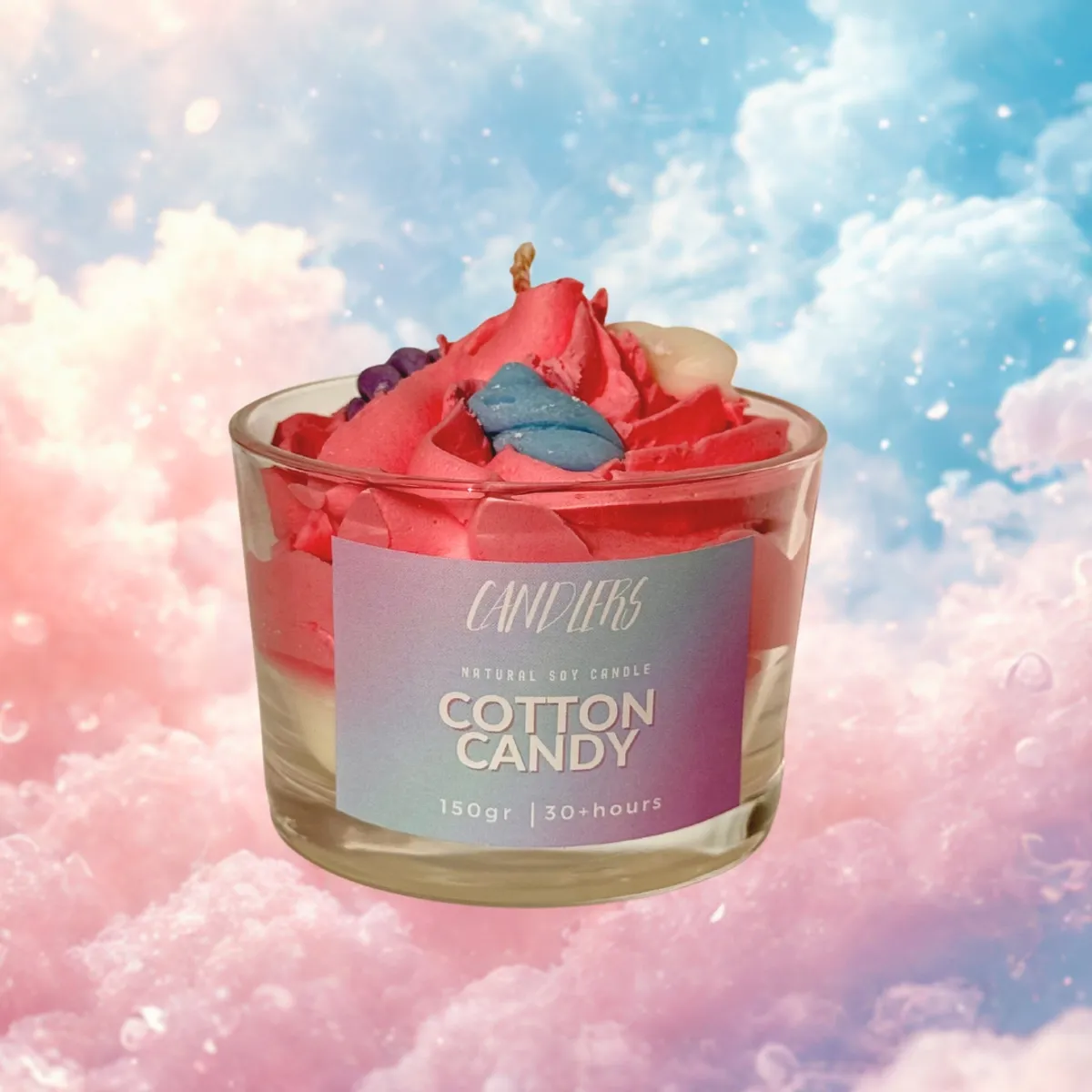 Cotton Candy 150gr Αρωματικό κερί σόγιας 150γρ με άρωμα candy floss