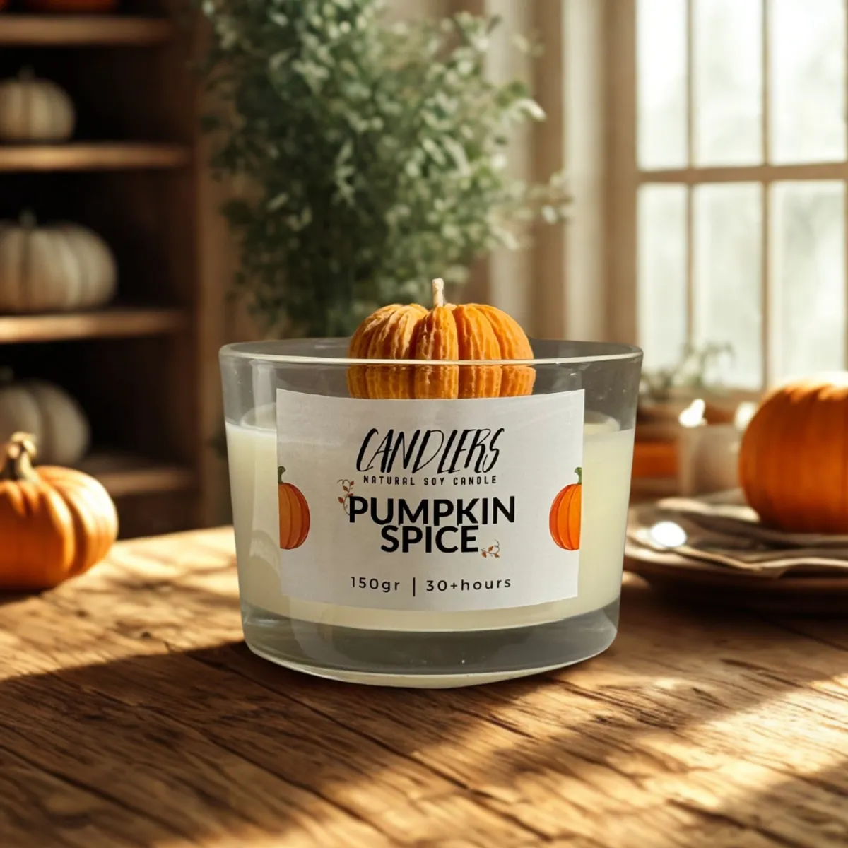 Pumpkin Spice 150gr Αρωματικό κερί σόγιας 150γρ με άρωμα Pumpkin Spice
