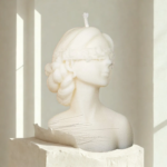 διακοσμητικό κερί σόγιας γυναίκα των λουλουδιών σε χρώμα λευκό