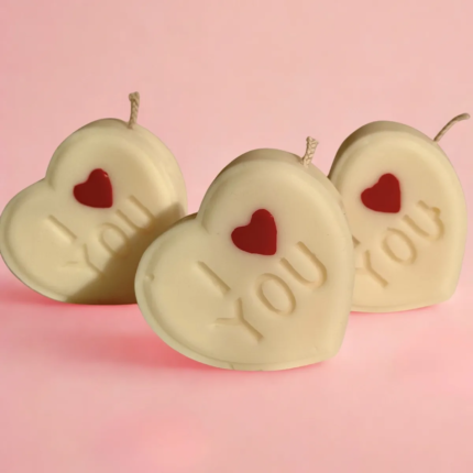 Κερί σε σχήμα καρδιάς με τη φράση “I Love You”, ρομαντικό διακοσμητικό κερί για δώρο αγάπης και ξεχωριστές στιγμές.