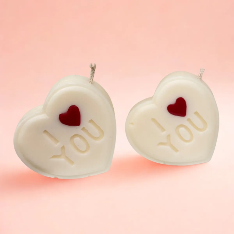 Κερί σε σχήμα καρδιάς με τη φράση “I Love You”, ρομαντικό διακοσμητικό κερί για δώρο αγάπης και ξεχωριστές στιγμές.