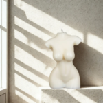 διακοσμητικό κερί σόγιας μεσογειακό σώμα σε χρώμα λευκό