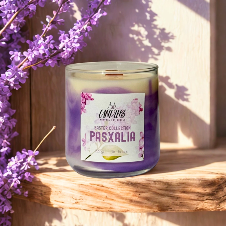 Πασχαλινό κερί σόγιας με άρωμα Πασχαλιά 220gr. Φέρτε την Άνοιξη στον χώρο σας!