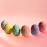 πασχαλινό διακοσμητικό κερί σόγιας αυγό με λουλούδια